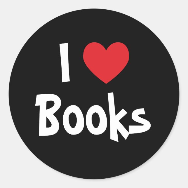 Pegatina Redonda Amo los libros (Anverso)