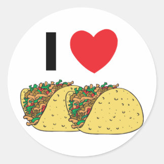 Pegatina Redonda Amo Los Tacos