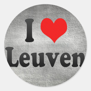 Pegatina Redonda Amo Lovaina, Bélgica