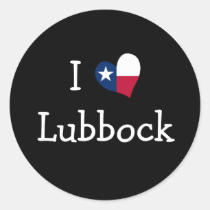 Pegatina Redonda Amo Lubbock Texas