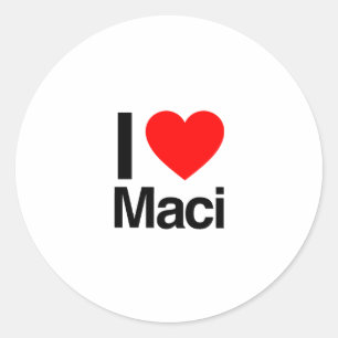 Pegatina Redonda amo maci