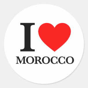 Pegatina Redonda Amo Marruecos