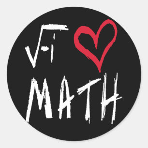 Pegatina Redonda Amo matemáticas