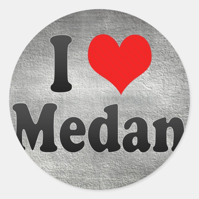 Pegatina Redonda Amo Medan, Indonesia. I Cinta Medan, Indonesia (Anverso)