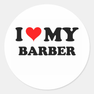 Pegatina Redonda Amo Mi Barber