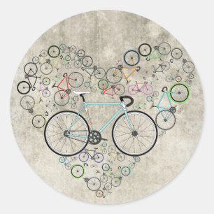 Pegatina Redonda Amo mi bici