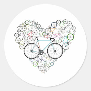 Pegatina Redonda Amo mi bici
