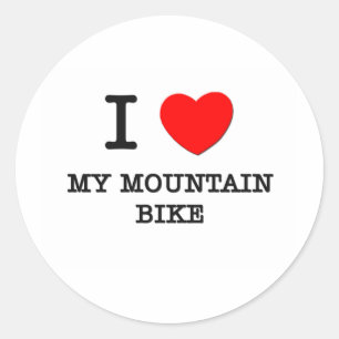 Pegatina Redonda Amo mi bici de montaña