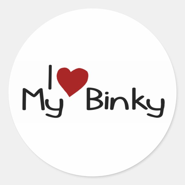 Pegatina Redonda Amo Mi Binky (Anverso)