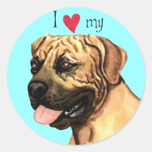 Pegatina Redonda Amo mi Boerboel