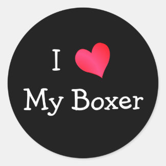 Pegatina Redonda Amo Mi Boxer