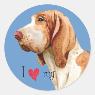 Pegatina Redonda Amo mi Bracco Italiano