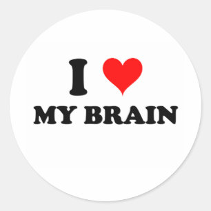 Pegatina Redonda Amo Mi Cerebro