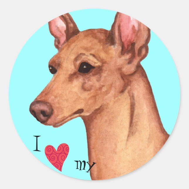 Pegatina Redonda Amo mi Cirneco dell'Etna (Anverso)