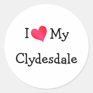 Pegatina Redonda Amo Mi Clydesdale