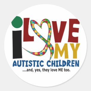 Pegatina Redonda Amo mi CONCIENCIA autística del AUTISMO de los