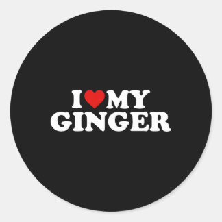 Pegatina Redonda Amo Mi Ginger Redhead Red He