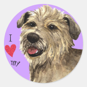 Pegatina Redonda Amo mi glen de Imaal Terrier