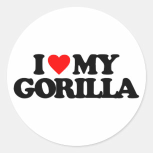 PEGATINA REDONDA AMO MI GORILLA