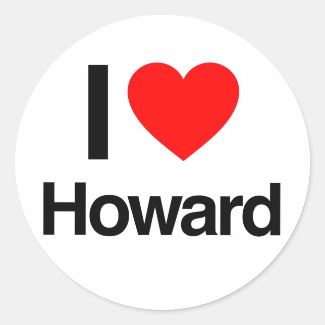 Pegatina Redonda Amo Mi Howard (Anverso)