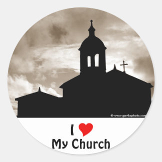 Pegatina Redonda Amo Mi Iglesia