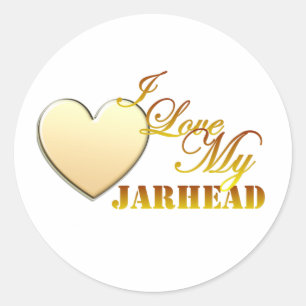 Pegatina Redonda Amo mi Jarhead