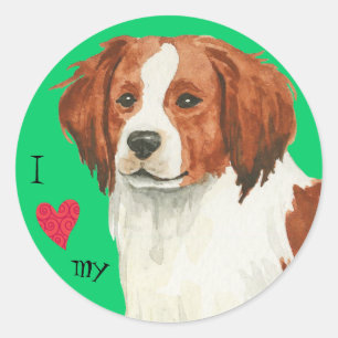 Pegatina Redonda Amo mi Kooikerhondje