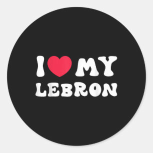 Pegatina Redonda Amo Mi Lebrón, Corazón Mi Amor De Lebrón