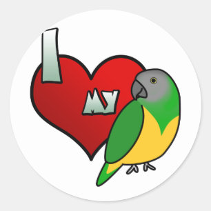 Pegatina Redonda Amo mi loro senegalés
