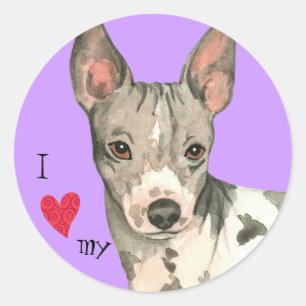 Pegatina Redonda Amo mi miedo sin pelo estadounidense