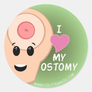 Pegatina Redonda Amo mi Ostomy