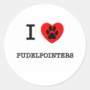 PEGATINA REDONDA AMO MI PUDELPOINTERS
