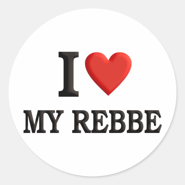 Pegatina Redonda Amo mi Rebbe (Anverso)