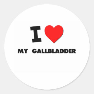 Pegatina Redonda Amo mi vesícula biliar