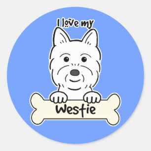 Pegatina Redonda Amo mi Westie