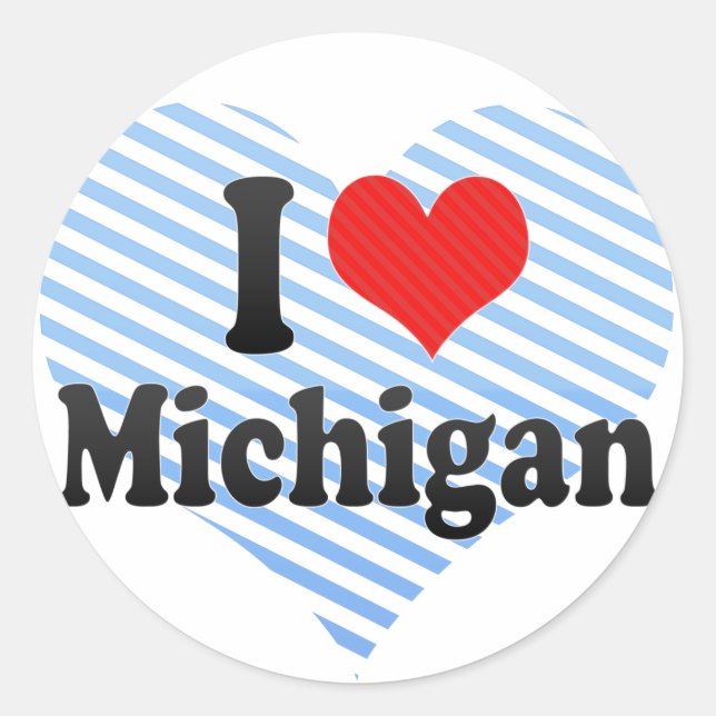 Pegatina Redonda Amo Michigan (Anverso)