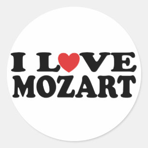 Pegatina Redonda Amo Mozart