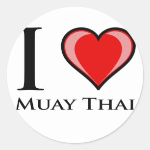 Pegatina Redonda Amo Muay Thai