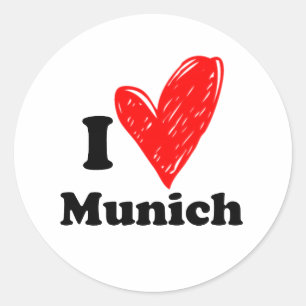 Pegatina Redonda Amo Munich