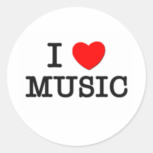 Pegatina Redonda Amo MÚSICA