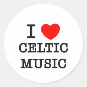 Pegatina Redonda Amo música céltica