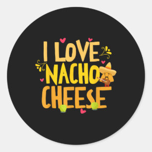 Pegatina Redonda Amo Nacho Cheese Funny Cinco De Mayo Ch
