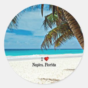 Pegatina Redonda Amo Nápoles, Florida