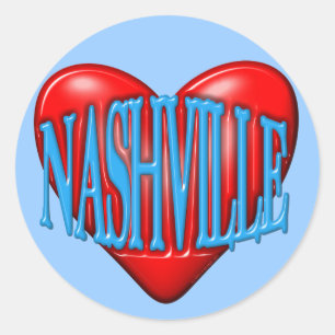 Pegatina Redonda Amo Nashville
