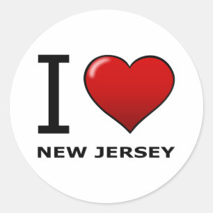 PEGATINA REDONDA AMO NEW JERSEY