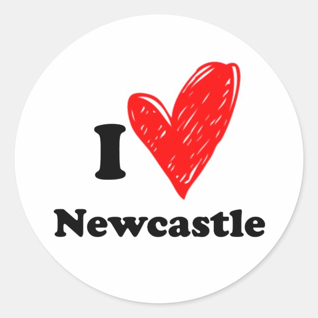 Pegatina Redonda Amo Newcastle (Anverso)
