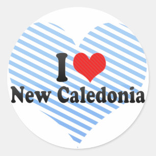 Pegatina Redonda Amo Nueva Caledonia