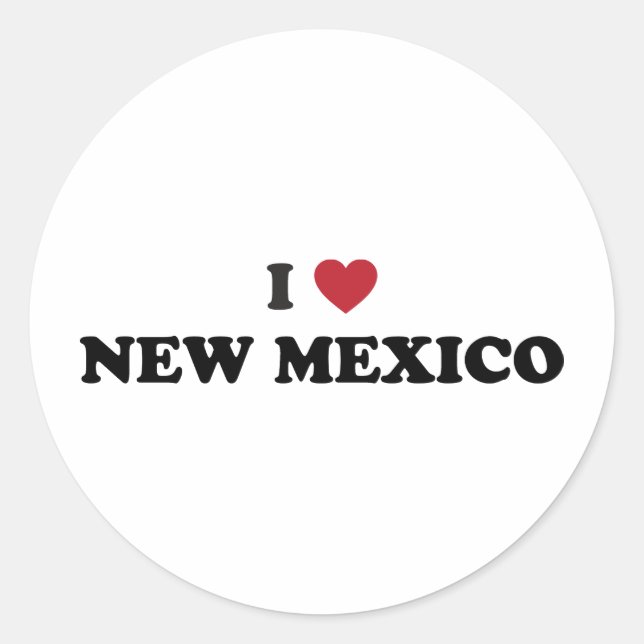 Pegatina Redonda Amo Nuevo México (Anverso)