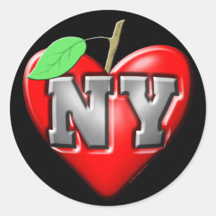 Pegatina Redonda Amo NY