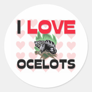 Pegatina Redonda Amo Ocelots